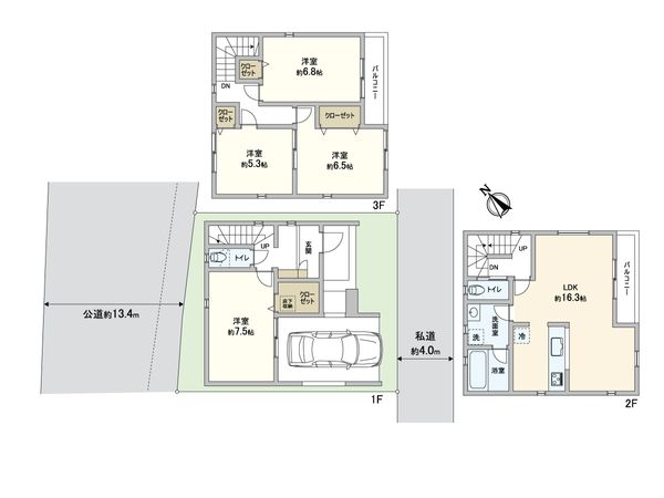 蕨市錦町1丁目 新築戸建 2号棟 間取図(平面図) 蕨市錦町1丁目 新築戸建 2号棟 間取図(平面図)