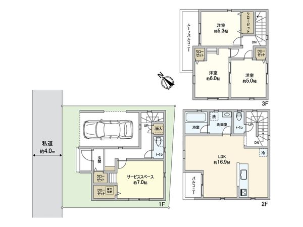 蕨市錦町1丁目 新築戸建 6号棟 間取図(平面図) 蕨市錦町1丁目 新築戸建 6号棟 間取図(平面図)
