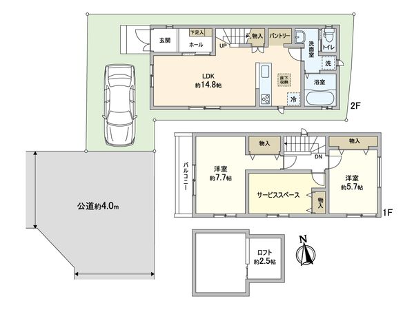 川口市前川2丁目 新築戸建 1号棟 間取図(平面図) 川口市前川2丁目 新築戸建 1号棟 間取図(平面図)