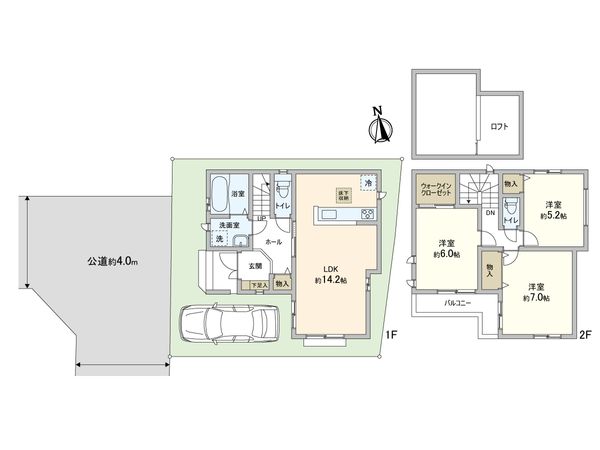 川口市前川2丁目 新築戸建 2号棟 間取図(平面図) 川口市前川2丁目 新築戸建 2号棟 間取図(平面図)