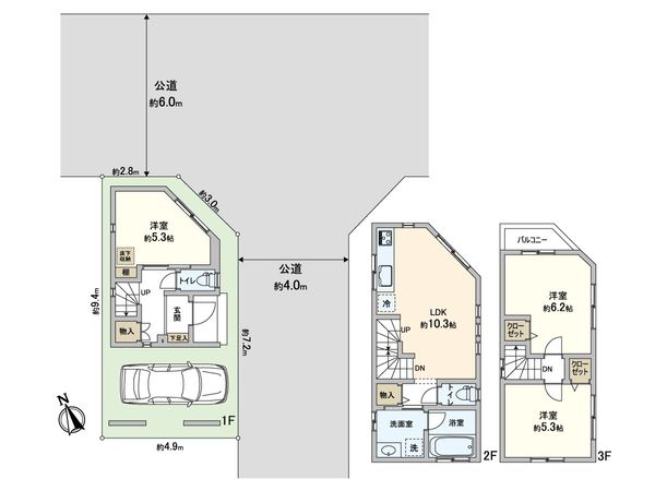 蕨市塚越5丁目 新築戸建 間取図(平面図) 蕨市塚越5丁目 新築戸建 間取図(平面図)
