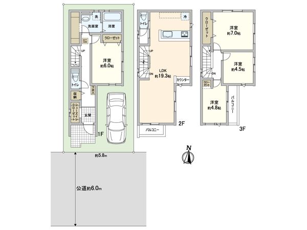 川口市北原台1丁目 2号棟 間取図(平面図) 川口市北原台1丁目 2号棟 間取図(平面図)