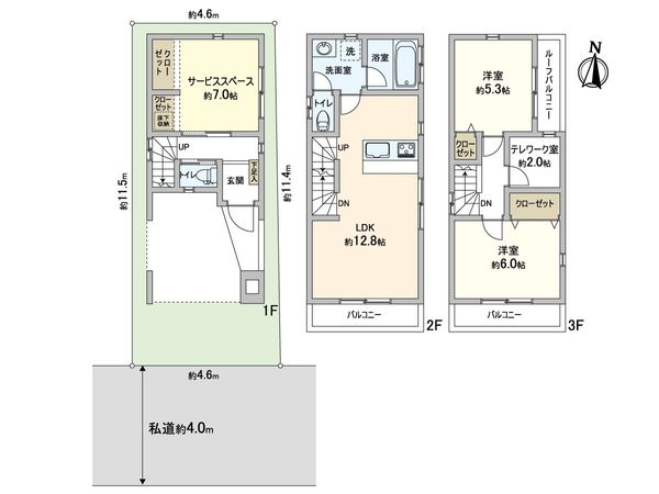 川口市芝2丁目 2号棟 間取図(平面図) 川口市芝2丁目 2号棟 間取図(平面図)