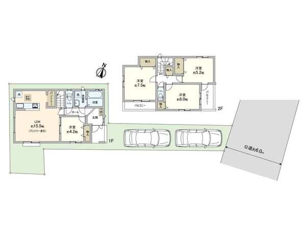 川口市大字伊刈 新築戸建 F号棟 間取図(平面図) 川口市大字伊刈 新築戸建 F号棟 間取図(平面図)