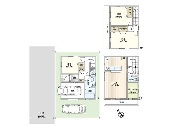 川口市大字芝 新築戸建 間取図(平面図) 川口市大字芝 新築戸建 間取図(平面図)