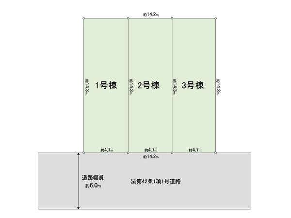 蕨市中央7丁目 2号棟 全体区画図 蕨市中央7丁目 2号棟 全体区画図