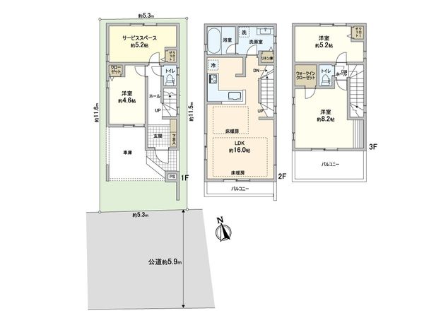 ミラクラス蕨塚越 B号棟 間取図(平面図) ミラクラス蕨塚越 B号棟 間取図(平面図)