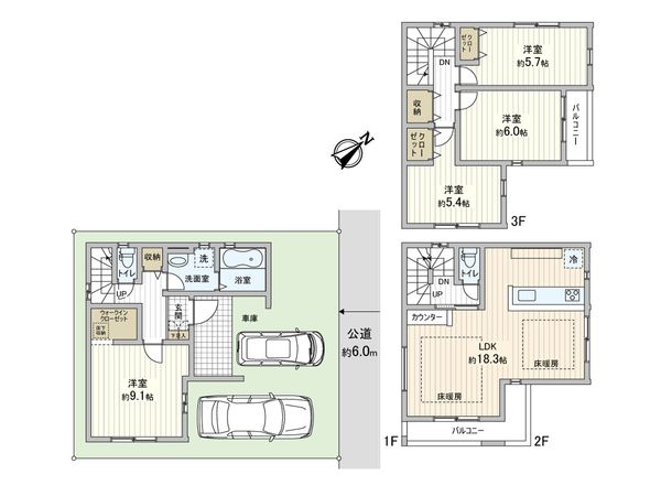 蕨市錦町5丁目 新築戸建 間取図(平面図) 蕨市錦町5丁目 新築戸建 間取図(平面図)