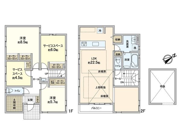 蕨市北町2丁目 新築戸建 2号棟 間取図(平面図) 蕨市北町2丁目 新築戸建 2号棟 間取図(平面図)