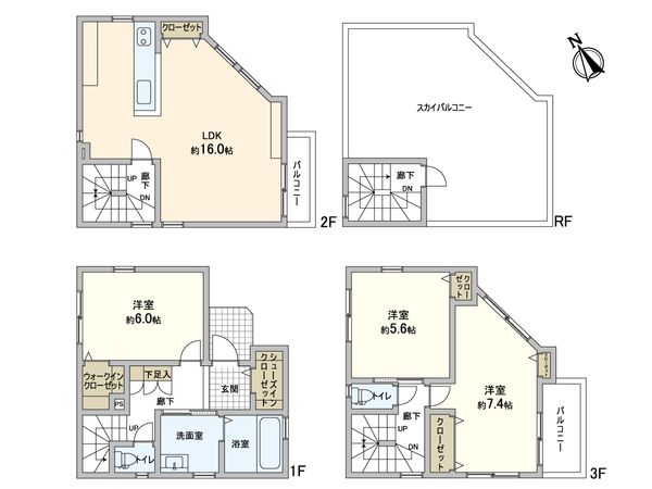 蕨市南町4丁目 新築戸建 間取図(平面図) 蕨市南町4丁目 新築戸建 間取図(平面図)