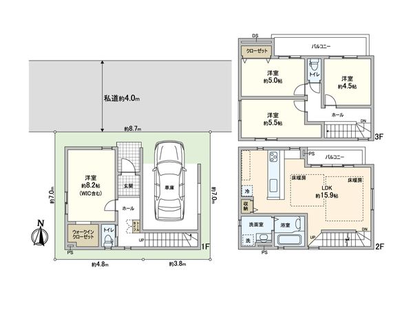 川口市芝4丁目 新築戸建 間取図(平面図) 川口市芝4丁目 新築戸建 間取図(平面図)