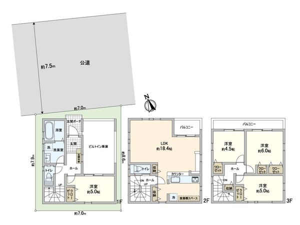 蕨市南町1丁目 新築戸建 1号棟 間取図(平面図) 蕨市南町1丁目 新築戸建 1号棟 間取図(平面図)
