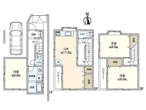 蕨市塚越3丁目 戸建 間取図(平面図) 蕨市塚越3丁目 戸建 間取図(平面図)