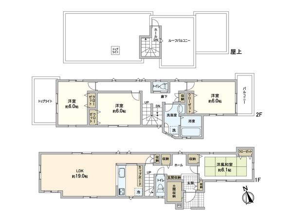 川口市坂下町4丁目 新築戸建 C号棟 間取図(平面図) 川口市坂下町4丁目 新築戸建 C号棟 間取図(平面図)