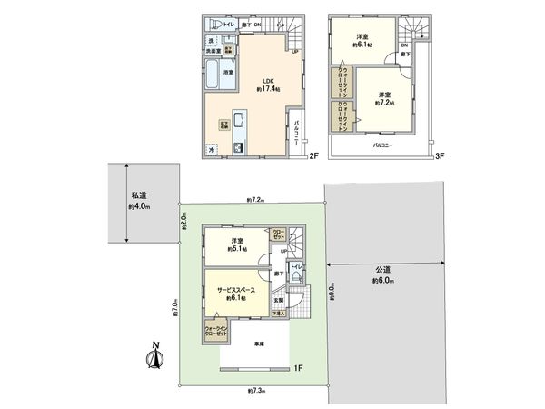川口市芝1丁目 間取図(平面図) 川口市芝1丁目 間取図(平面図)