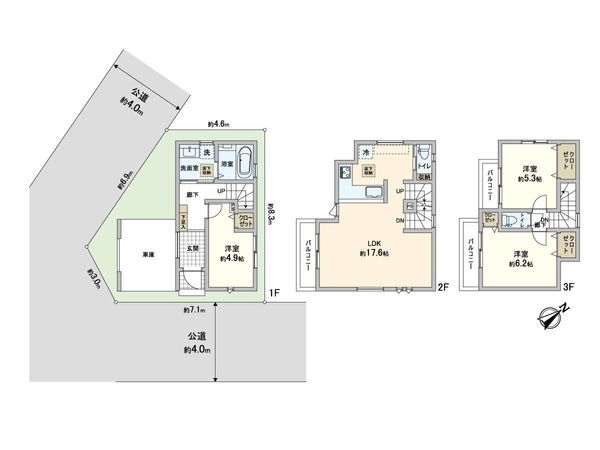 川口市大字芝 新築戸建 1号棟 間取図(平面図) 川口市大字芝 新築戸建 1号棟 間取図(平面図)