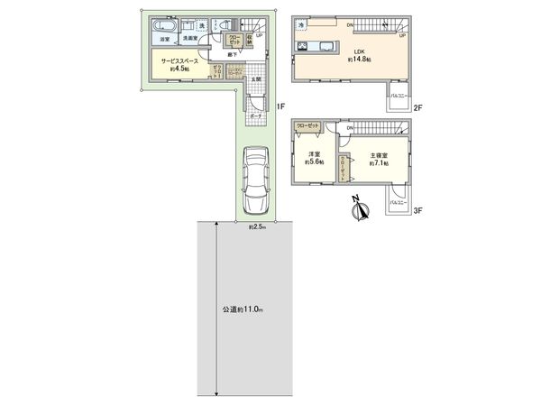 蕨市南町2丁目 新築戸建 1号棟 間取図(平面図) 蕨市南町2丁目 新築戸建 1号棟 間取図(平面図)