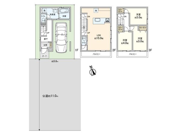 蕨市南町2丁目 新築戸建 2号棟 間取図(平面図) 蕨市南町2丁目 新築戸建 2号棟 間取図(平面図)