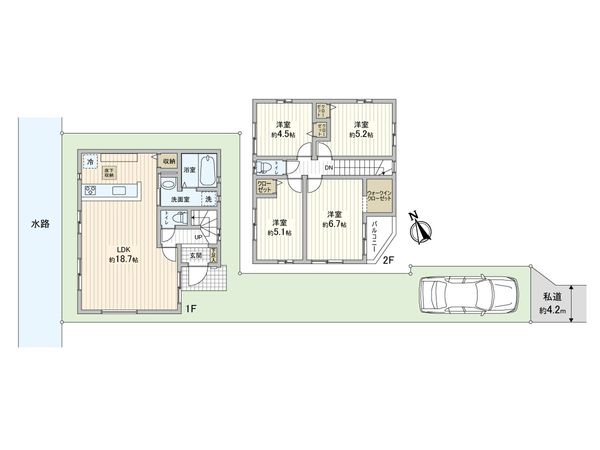 川口市芝富士2丁目 新築戸建 1号棟 間取図(平面図) 川口市芝富士2丁目 新築戸建 1号棟 間取図(平面図)
