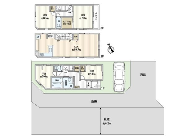 川口市芝富士2丁目 新築戸建 3号棟 間取図(平面図) 川口市芝富士2丁目 新築戸建 3号棟 間取図(平面図)