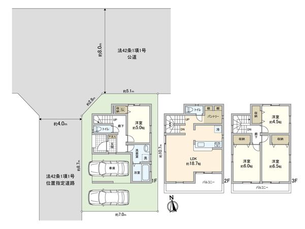 川口市大字道合 新築戸建 間取図(平面図) 川口市大字道合 新築戸建 間取図(平面図)