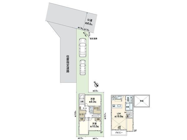 川口市前川2丁目 新築戸建 2号棟 間取図(平面図) 川口市前川2丁目 新築戸建 2号棟 間取図(平面図)
