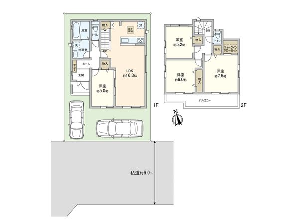 川口市大字安行領根岸 新築戸建 C号棟 間取図(平面図) 川口市大字安行領根岸 新築戸建 C号棟 間取図(平面図)