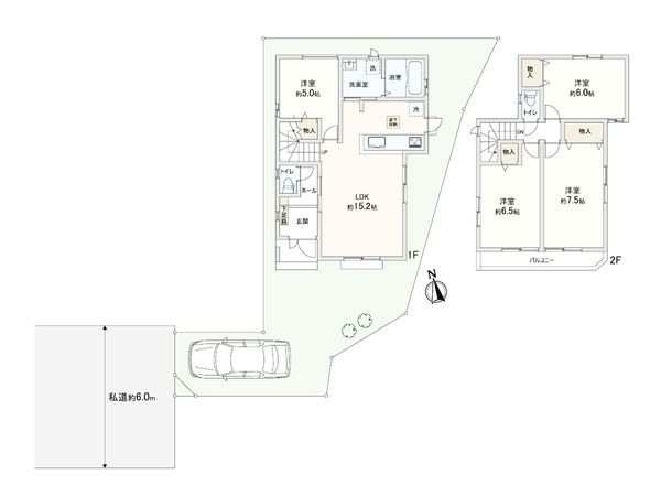 川口市大字安行領根岸 新築戸建 E号棟 間取図(平面図) 川口市大字安行領根岸 新築戸建 E号棟 間取図(平面図)