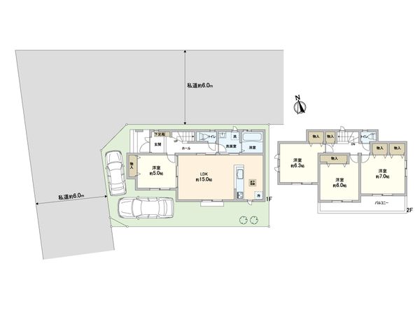 川口市大字安行領根岸 新築戸建 F号棟 間取図(平面図) 川口市大字安行領根岸 新築戸建 F号棟 間取図(平面図)