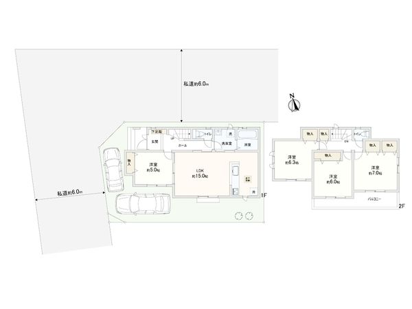 川口市大字安行領根岸 新築戸建 F号棟 間取図(平面図) 川口市大字安行領根岸 新築戸建 F号棟 間取図(平面図)