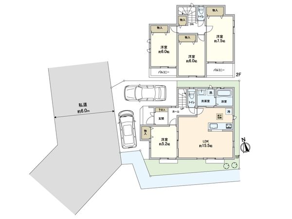 川口市大字安行領根岸 新築戸建 H号棟 間取図(平面図) 川口市大字安行領根岸 新築戸建 H号棟 間取図(平面図)