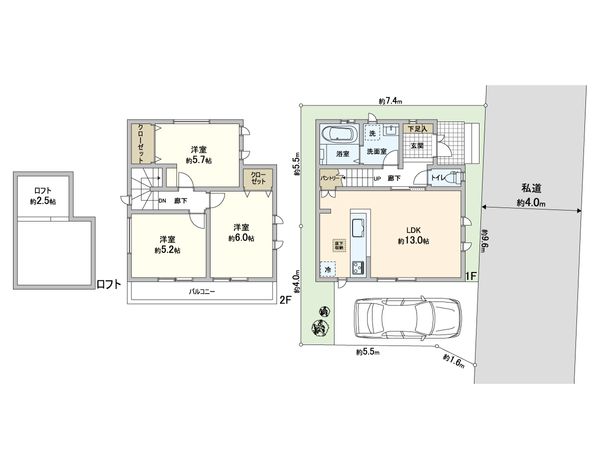 川口市柳根町 新築戸建 1号棟 間取図(平面図) 川口市柳根町 新築戸建 1号棟 間取図(平面図)