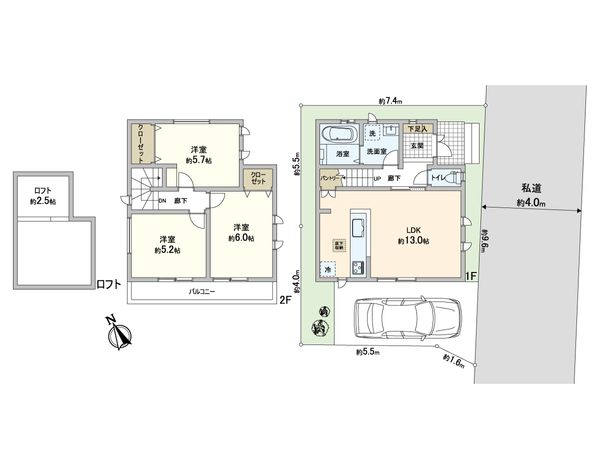 川口市柳根町 新築戸建 1号棟 間取図(平面図) 川口市柳根町 新築戸建 1号棟 間取図(平面図)