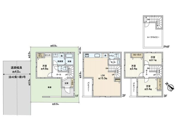 蕨市塚越1丁目 新築戸建 間取図(平面図) 蕨市塚越1丁目 新築戸建 間取図(平面図)