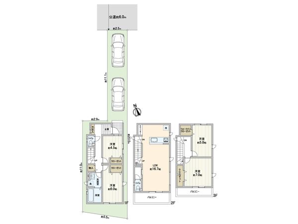 川口市上青木西4丁目 新築戸建 3号棟 間取図(平面図) 川口市上青木西4丁目 新築戸建 3号棟 間取図(平面図)