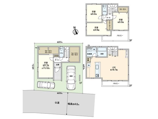 川口市上青木2丁目 新築戸建 間取図(平面図) 川口市上青木2丁目 新築戸建 間取図(平面図)
