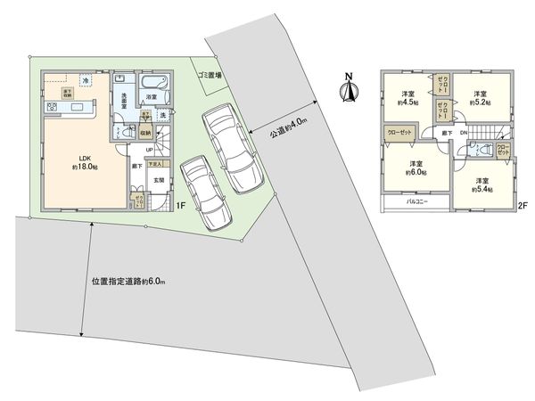 川口市大字神戸 新築戸建 1号棟 間取図(平面図)