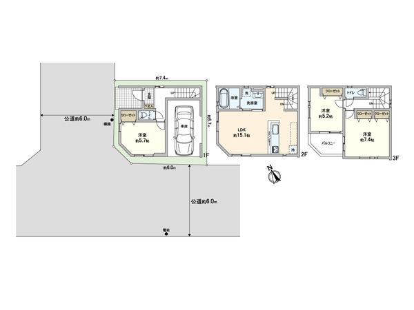 蕨市南町3丁目 新築戸建 間取図(平面図) 蕨市南町3丁目 新築戸建 間取図(平面図)