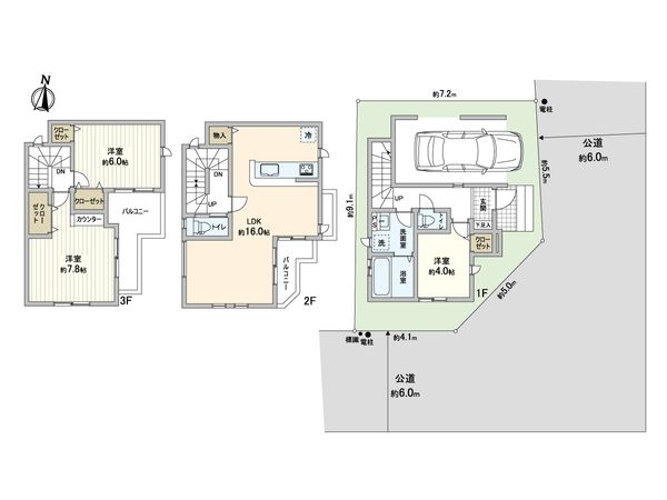 川口市芝1丁目 新築戸建 間取図(平面図) 川口市芝1丁目 新築戸建 間取図(平面図)