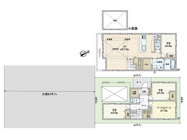 蕨市南町3丁目 新築戸建 2号棟 間取図(平面図) 蕨市南町3丁目 新築戸建 2号棟 間取図(平面図)