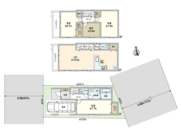 蕨市塚越7丁目 新築戸建 2号棟 間取図(平面図) 蕨市塚越7丁目 新築戸建 2号棟 間取図(平面図)