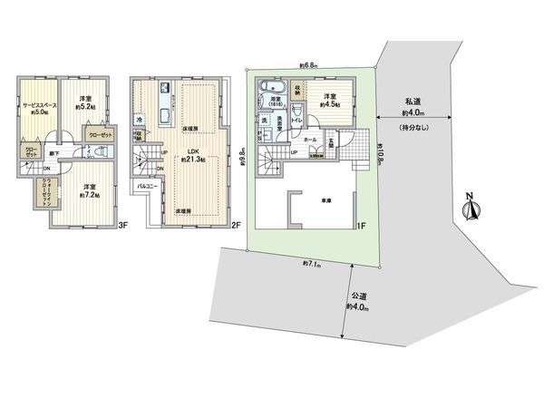 蕨市塚越3丁目 新築戸建 2号棟 間取図(平面図) 蕨市塚越3丁目 新築戸建 2号棟 間取図(平面図)