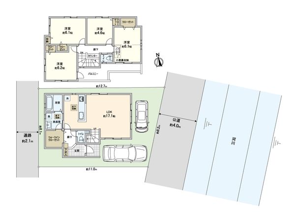 川口市大字木曽呂 新築戸建 間取図(平面図) 川口市大字木曽呂 新築戸建 間取図(平面図)