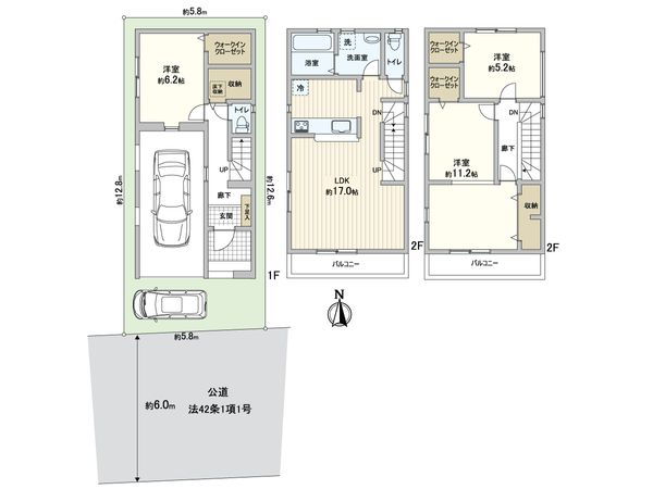 川口市上青木西3丁目 新築戸建 2号棟 間取図(平面図) 川口市上青木西3丁目 新築戸建 2号棟 間取図(平面図)