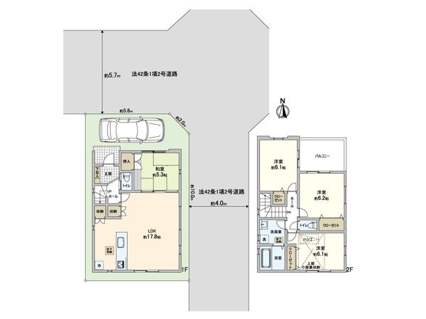 川口市大字伊刈 新築戸建 間取図(平面図) 川口市大字伊刈 新築戸建 間取図(平面図)