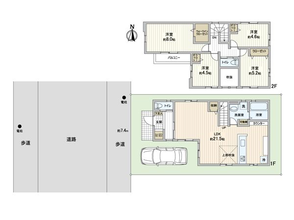 川口市上青木西5丁目 新築戸建 1号棟 間取図(平面図)