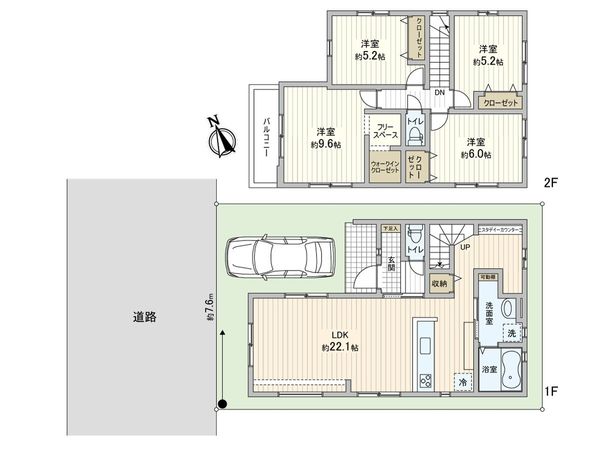 蕨市錦町3丁目 新築戸建 間取図(平面図) 蕨市錦町3丁目 新築戸建 間取図(平面図)
