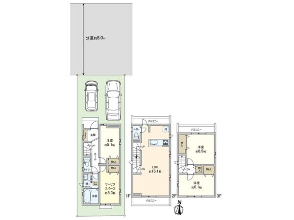 川口市芝2丁目 新築戸建 間取図(平面図) 川口市芝2丁目 新築戸建 間取図(平面図)