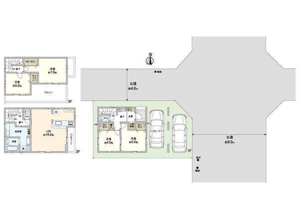 川口市芝1丁目 新築戸建 間取図(平面図) 川口市芝1丁目 新築戸建 間取図(平面図)
