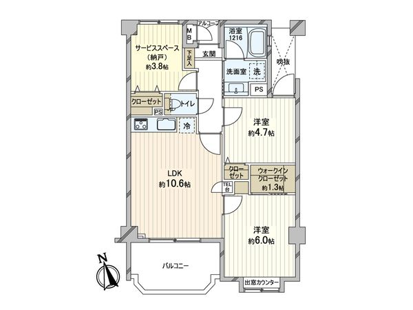 コスモプレイス蕨 間取図(平面図) 間取図(平面図)